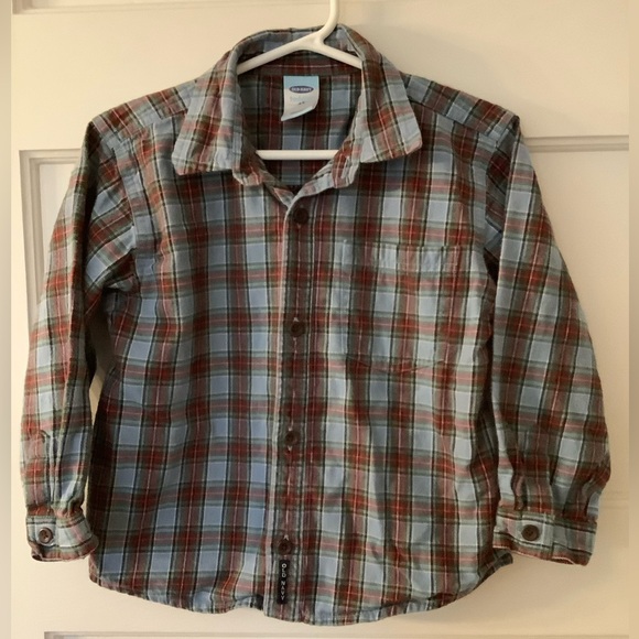 Great Holiday Outfit, Boys 4T button down plaid shirt and tan Jeans. - Picture 2 of 12